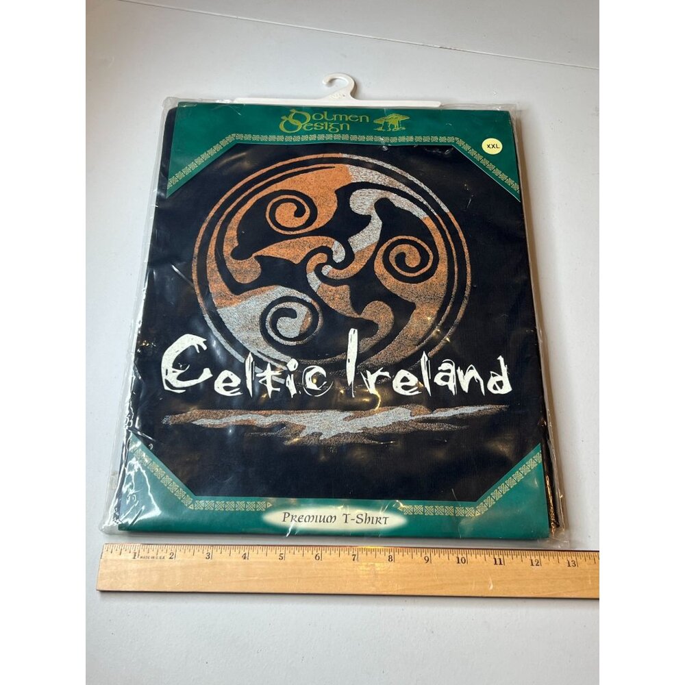 Dolmen Design Celtic Ireland Premium T-Shirt XXL Black & Gold - Picture 4 of 5